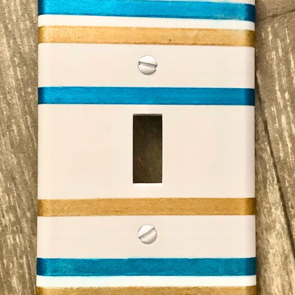 Decorative outlet covers handmade with Washi tape 2 piece set - Picture 3 of 6